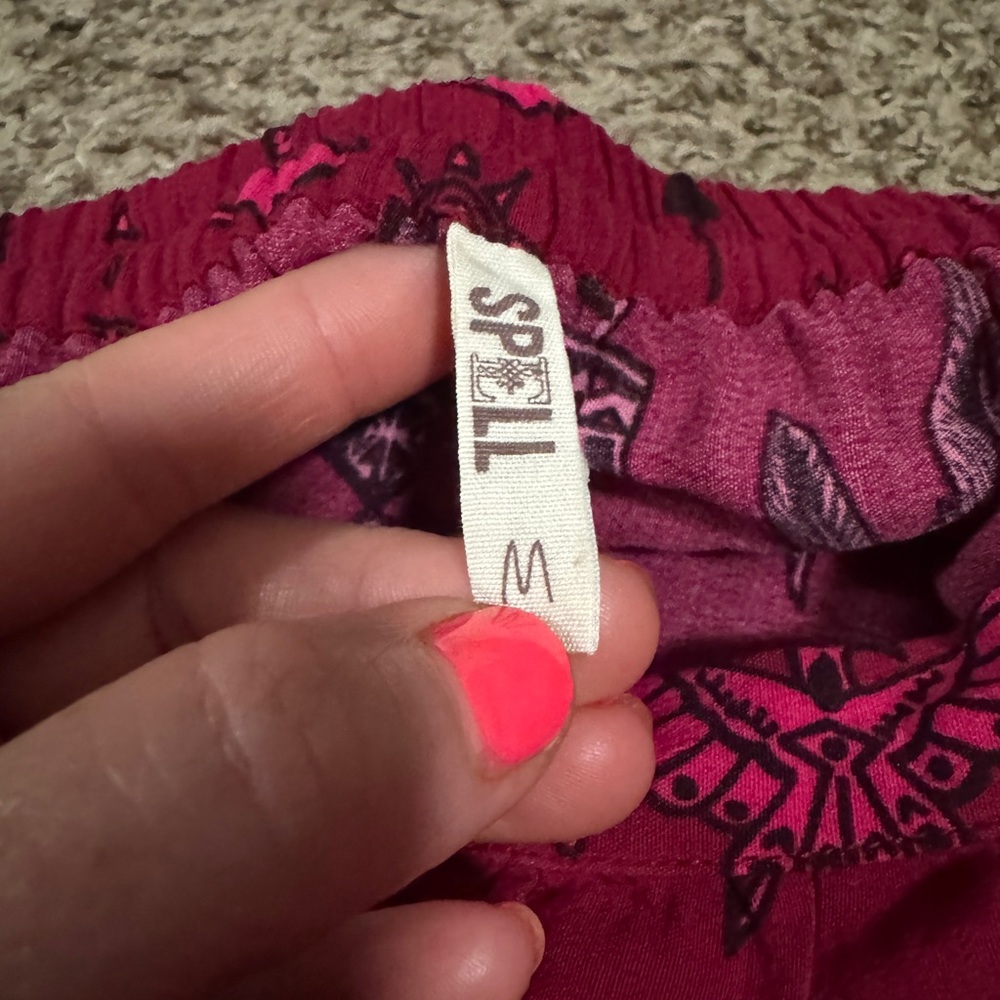 Spell Phoenix Red Maxi Skirt with Side Slit - Picture 7 of 9